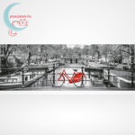 Amsterdam piros biciklivel Panorama puzzle - 1000 db-os Clementoni (39440), a kép