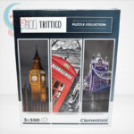 Clementoni 39306 - London (Big Ben, Telefonfülke és Tower Bridge) 3 az 1-ben, 3x500 db-os Trittico Puzzle, szemből