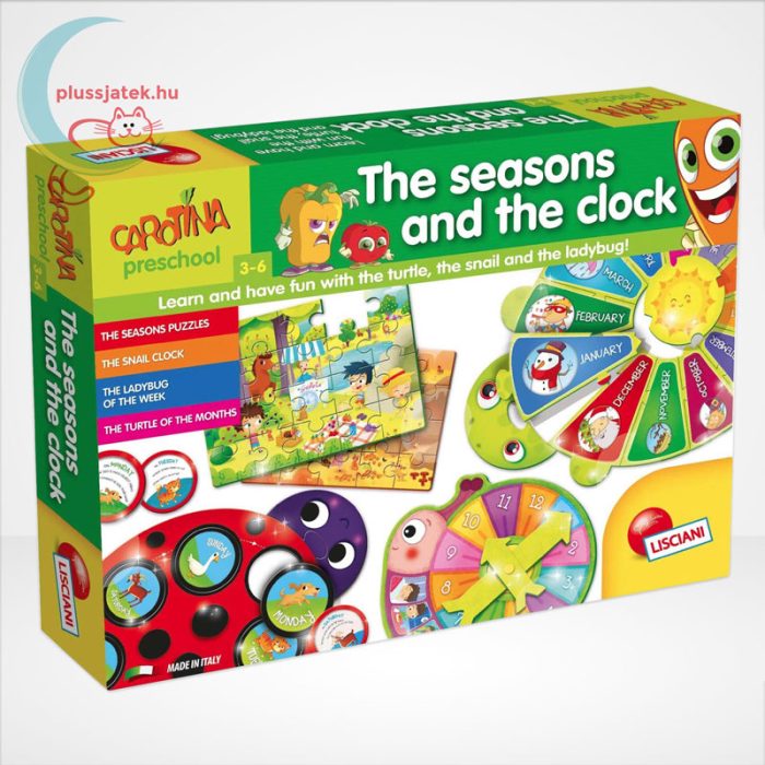 Carotina Preschool - The seasons and the clock (A természet körforgása) 4 az 1-ben angol fejlesztő játék 3-6 éveseknek