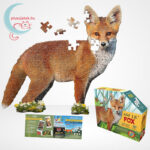 Wow poszter méretű forma puzzle - Róka, 100 db, a doboz és tartalma