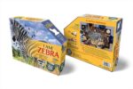 Wow poszter méretű forma puzzle - Zebra, 1000 db, elölről, hátulról