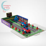 Kinetikus homok: autóverseny szett (Kinetic Sand Build: Crash em Cars), autók a pályán