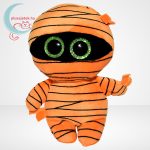 TY Beanie Boos: Mask, a narancssárga plüss múmia – 15 cm, szemből