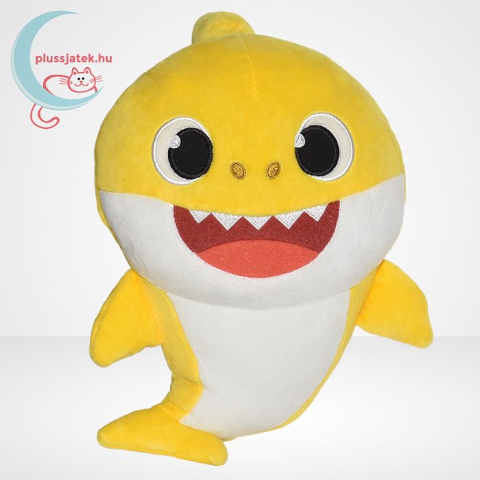 Baby Shark: Cápa család - Sárga színű Bébi cápa zenélő plüss