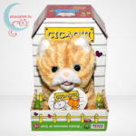 Sétáló skót lógófülű plüss cica - 20 cm, dobozban, szemből