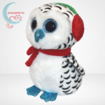 TY Beanie Boos: Nester, a plüss karácsonyi hóbagoly - 15 cm, balról