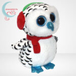 TY Beanie Boos: Nester, a plüss karácsonyi hóbagoly - 15 cm, jobbról