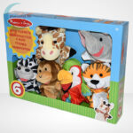Szafari állatok, pajtások kesztyűbáb, 6 db-os szett - Melissa & Doug Bábjátékok (9118), balról