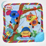 Cukikölyök rózsaszín nyuszi plüss bébi szundikendő rágókával - 20 cm (Biba Toys), alulról