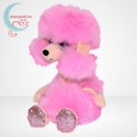 TY Beanie Boos Camilla, a rózsaszín hosszú nyakú plüss pudli - 15 cm, balról