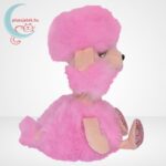 TY Beanie Boos Camilla, a rózsaszín hosszú nyakú plüss pudli - 15 cm, oldalról