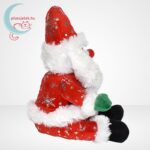 Mikulás plüss, hópehely mintás ruhában (25 cm), oldalról