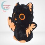 Ty Beanie Boos: Mortimer, a csillogó szemű, fekete-narancssárga plüss denevér, balról