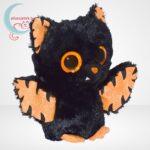 Ty Beanie Boos: Mortimer, a csillogó szemű, fekete-narancssárga plüss denevér, jobbról