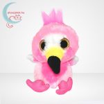 Éneklő madárkák: Csillogó szemű rózsaszín flamingó plüss (12 cm)