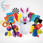 Happy Magic: Első bűvészdobozom, 100 trükk, puha nyuszi kesztyűbábbal, tartalom