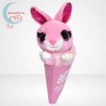 COCO Surprise: Ella, a tölcséres rózsaszín, csillogó szemű plüss nyuszi