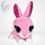 COCO Surprise: Ella, a tölcséres rózsaszín, csillogó szemű plüss nyuszi, szemből