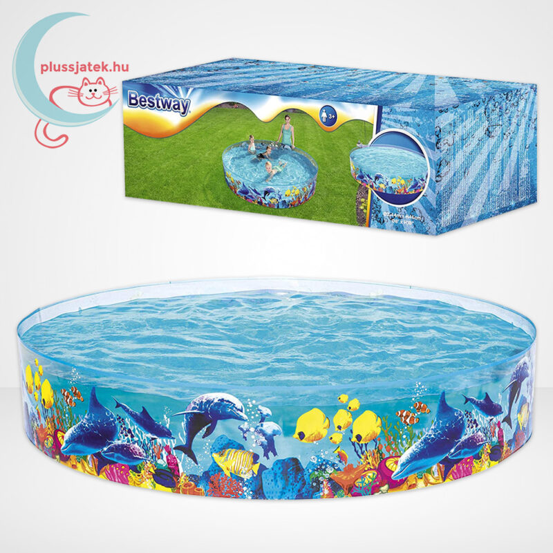 Tenger mintás merevfalú gyerek medence (244x46 cm) - Bestway 55031