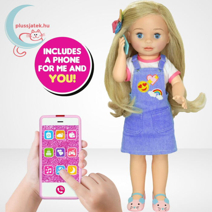 Call me Chloe magyarul beszélő divatos interaktív baba, 2 mobiltelefonnal (42 cm)