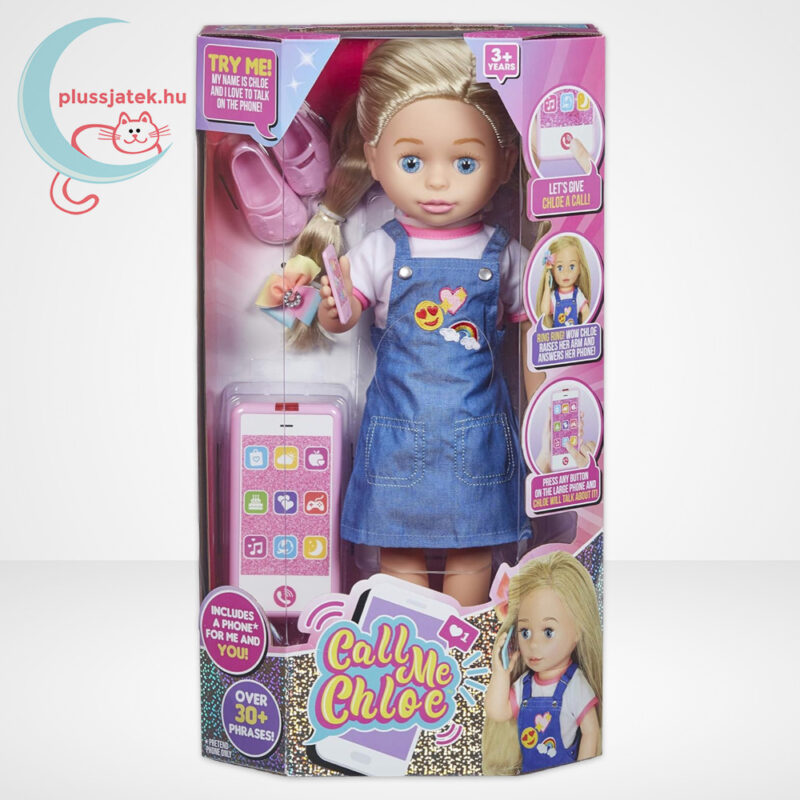 Call me Chloe magyarul beszélő divatos interaktív baba mobiltelefonnal (42 cm)