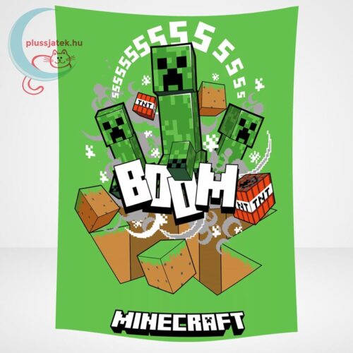 Minecraft: Creeper robbanás mintás zöld színű polár takaró, 100×150 cm