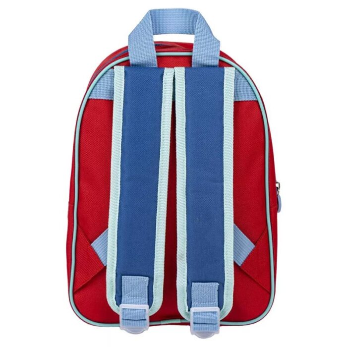 Pókember: Egyrekeszes kék-piros színű ovis, kisiskolás hátizsák Pókember mintával, 29 cm, hátulról