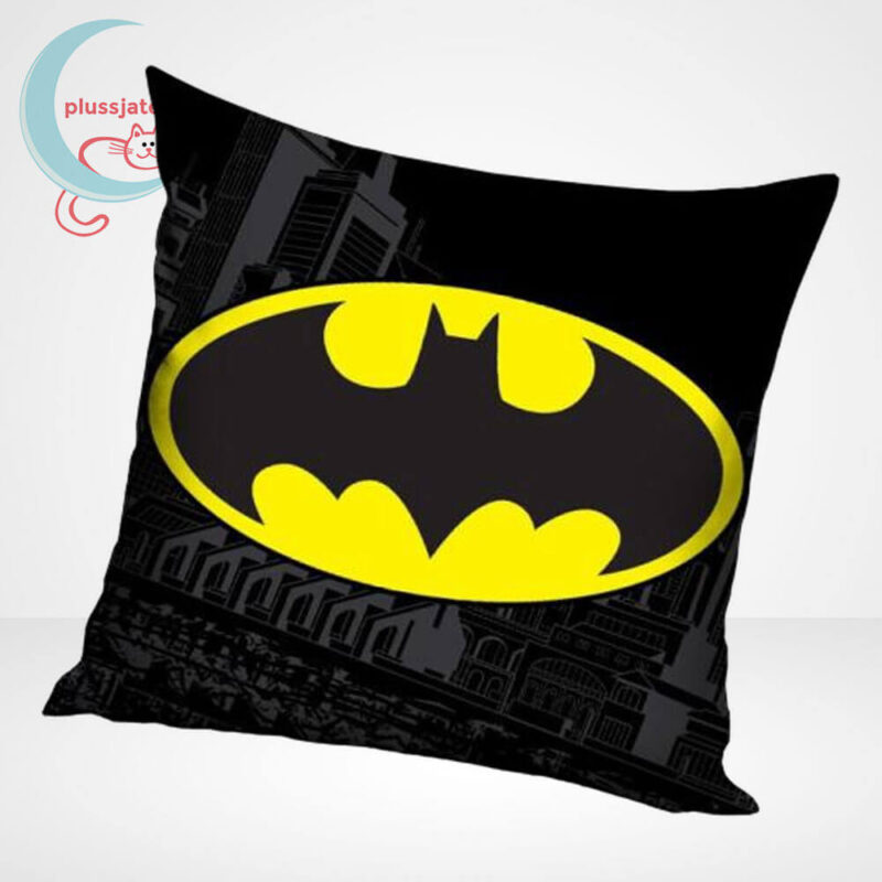 Batman: A Batman jel mintás fekete díszpárna (40×40 cm)