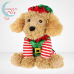 Cockapoo plüss kutya karácsonyi manó ruhában, 20 cm (Keel Toys)