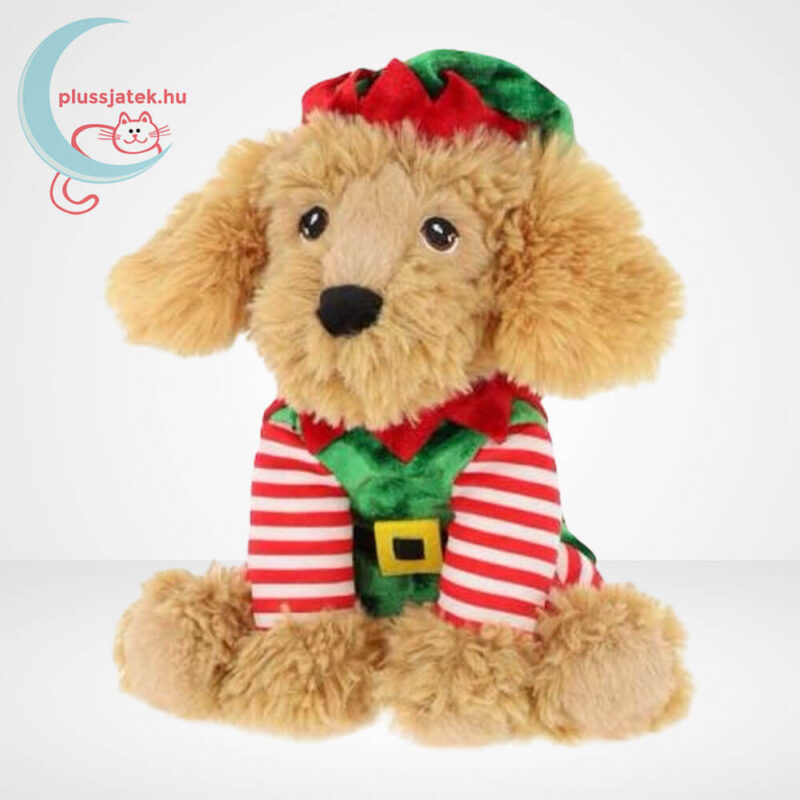 Cockapoo plüss kutya karácsonyi manó ruhában, 20 cm (Keel Toys)