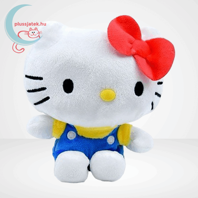 Hello Kitty plüss cica, kék ruhában (14 cm)