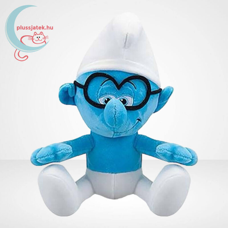 Hupikék törpikék: Okoska, ülő plüss (23 cm)
