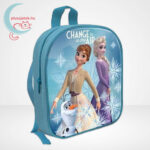 Jégvarázs: Elsa, Anna és Olaf mintás kék színű ovis hátizsák (30 cm)