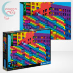 Négyzetek puzzle képe és doboza, 500 db (Clementoni ColorBoom Collection 35094)