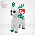 TY Beanie Babies: Peppermint a fehér plüss rénszarvas (15 cm)
