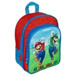 Super Mario: Mario és Luigi mintás ovis hátizsák zsebbel (30 cm)