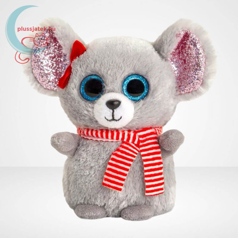 Csillogó szemű karácsonyi plüss egér, 10 cm (Mini Motsu, Keel Toys)