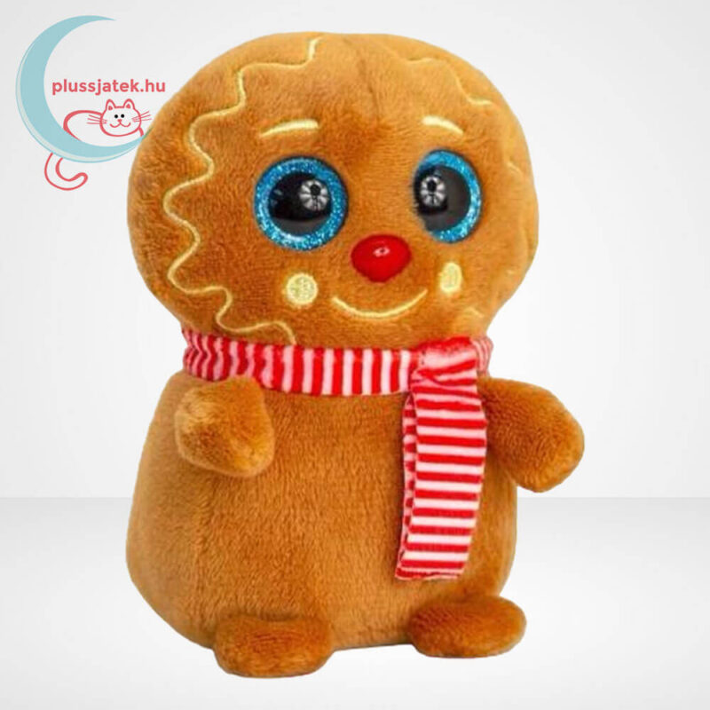 Csillogó szemű karácsonyi plüss mézeskalács, 10 cm (Mini Motsu, Keel Toys)