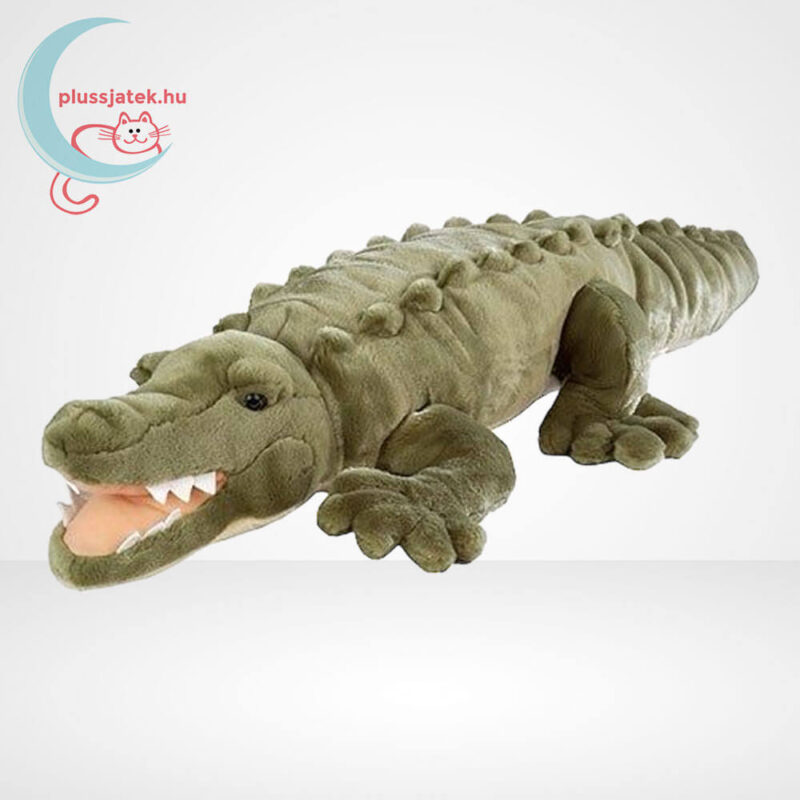 Élethű hatalmas, nyitott szájú plüss krokodil (76 cm)