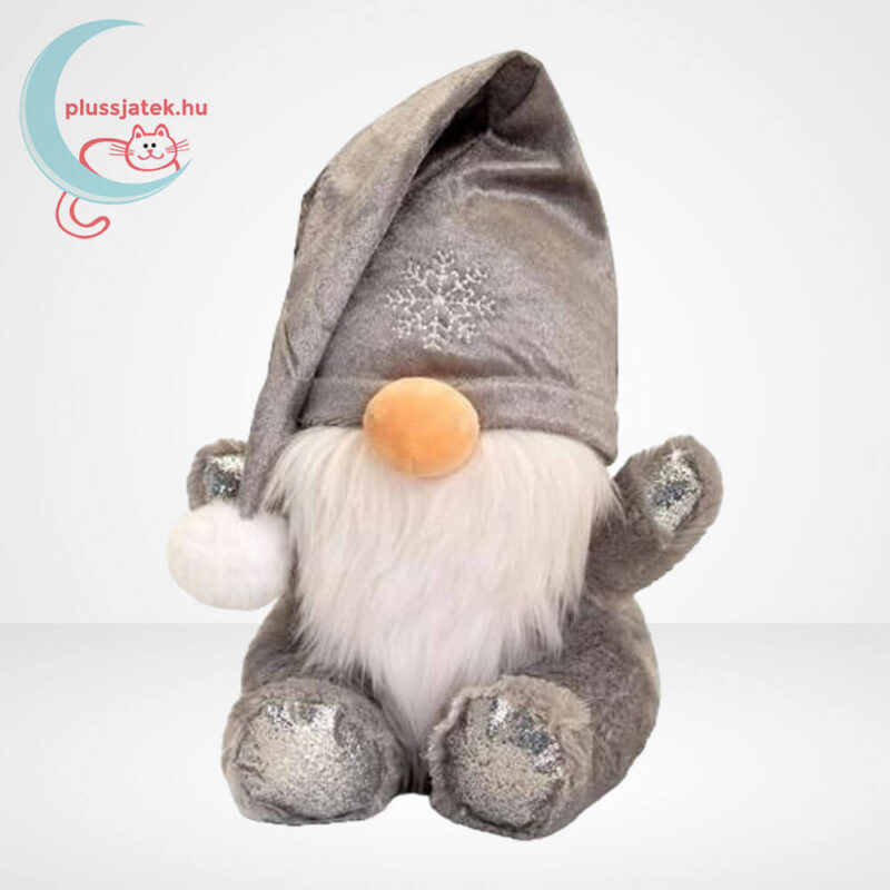 Karácsonyi plüss törpe ezüst színű ruhában, 15 cm (Animotsu)