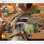 Vadkacsa forma puzzle, játék közben, 1000 db (Wow Toys 7001)