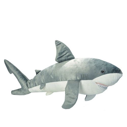 Hatalmas, XXL méretű, plüss fehércápa, 96 cm (Wild Republic)