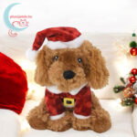 Cockapoo plüss kutya télapó ruhában a kanapén, 20 cm (Keel Toys)