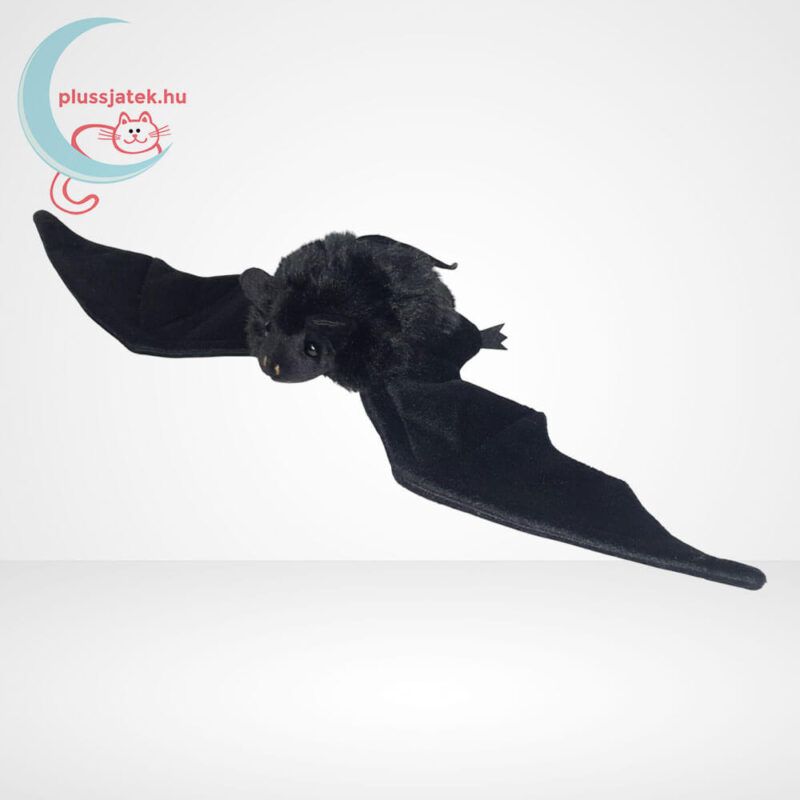 Fekete színű élethű plüss denevér, 16 cm (Rappa)