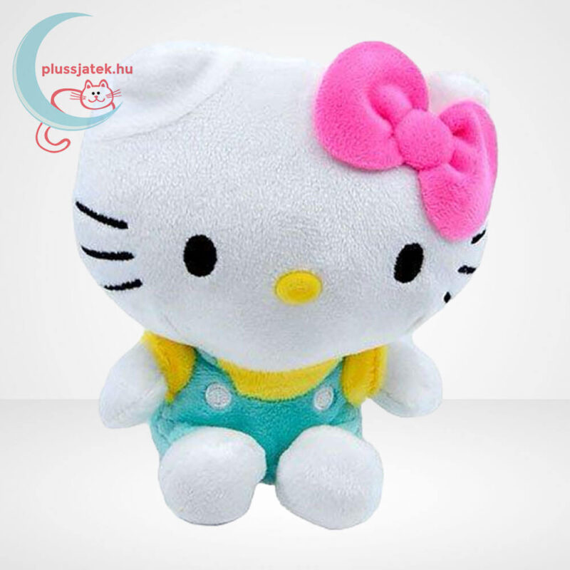 Hello Kitty plüss cica türkizkék ruhában (14 cm)