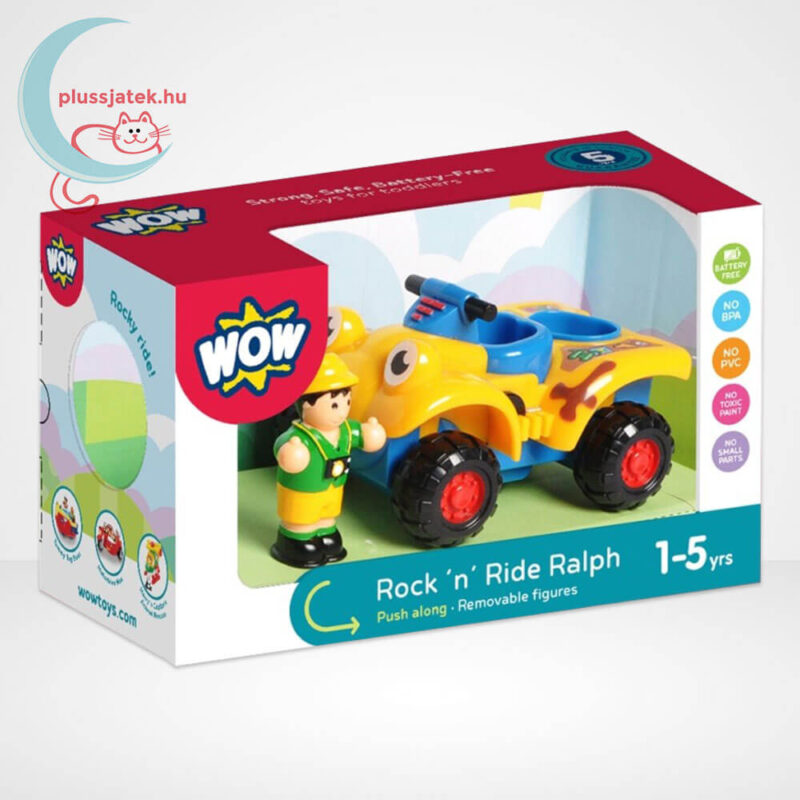 Quad tologatható játékautó, Ralph figurával (Wow Toys)