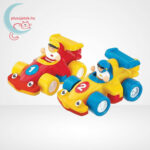 Turbó lendkerekes versenyautók kicsomagolva, 2 db valósághű motorhanggal (Wow Toys)