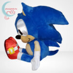 Sonic: Óriás, XXL méretű Sonic plüss oldalról, ülve (70 cm)