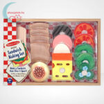 Szerepjáték: Szendvicskészítés, 17 db-os konyhai fajáték, szeletelhető hozzávalókkal (Melissa & Doug)