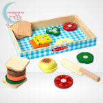 Szerepjáték: Szendvicskészítés, 17 db-os konyhai fajáték tartalma, szeletelhető hozzávalókkal (Melissa & Doug)